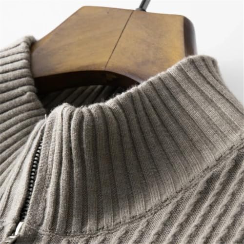 Mens Autumn and Winter Knitted Half-Zip Sweater Classic Pullover Knit Sweater2