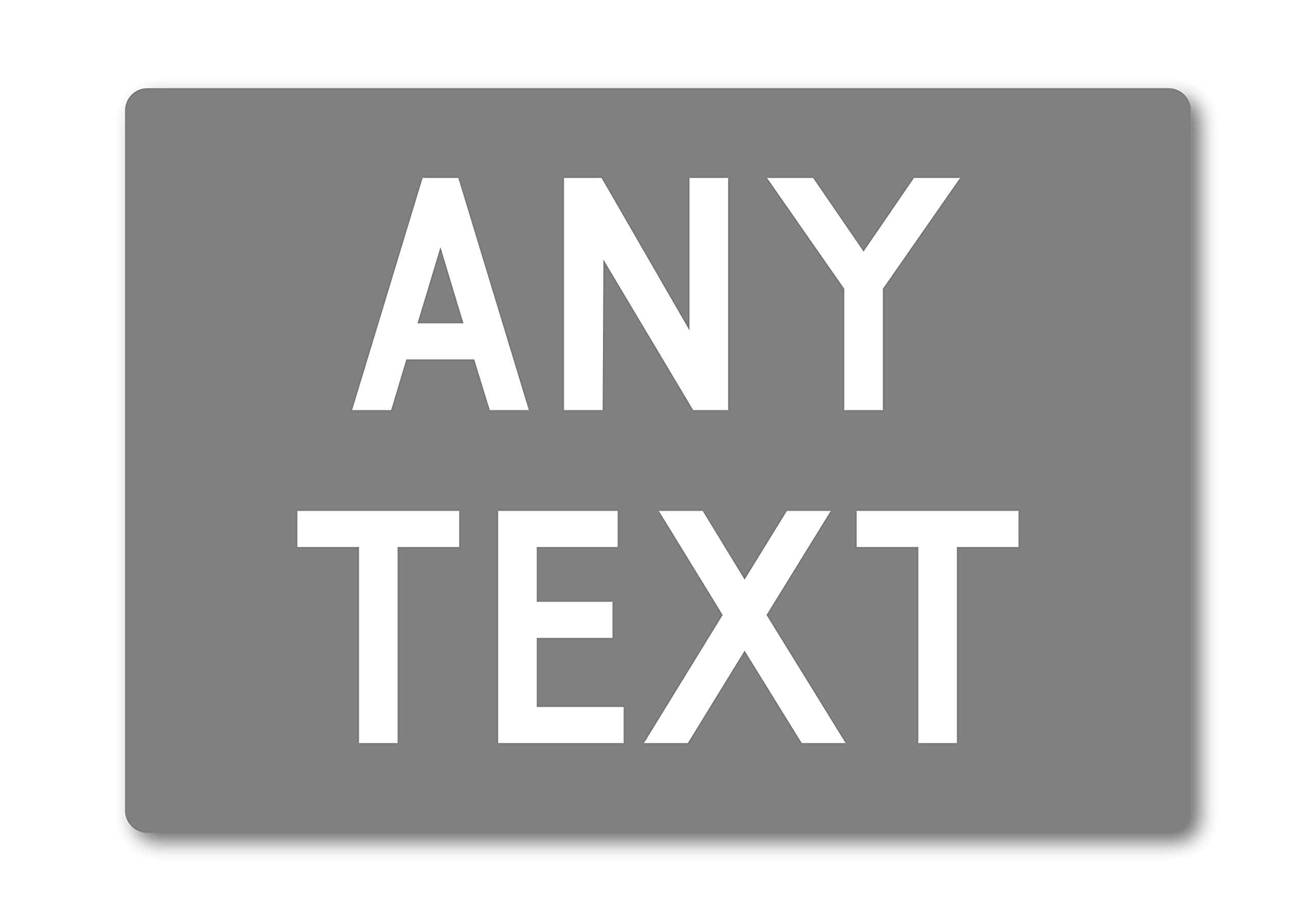 Personalised Any Text METAL Custom Sign Plaque. Indoors or Outdoors. 10 Colours, Various Sizes. Home Bar Man Cave Workshop Bedroom Address (A5 (197mm x 141mm), Grey)