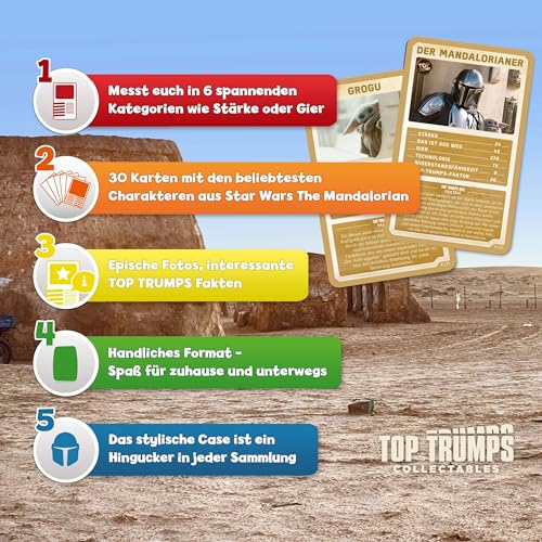 Top Trumps Collectables Star Wars Mandalorian Kartenspiel für Kinder & Erwachsene - Fanartikel Star Wars Mandalorian Edition Lernspiel - 2+ Spieler ab 12+ Jahre - Deutsch – Bild 3