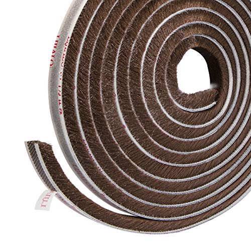 Preisvergleich Produktbild Fowong, selbstklebende Bürstendichtung, Wetterdichtung, Zugluftstopper, Dichtungsbürste, hochdichter Filz, Zugluft-Exzenter für Schiebetüren, Fenster und Schrank, 4,9 x 0,9 x 0,9 cm (L x B x H)