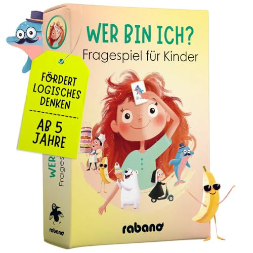 Rabano Art Wer Bin ich? Spiel für Kinder I Lernspiel & Geschenk für Mädchen und Junge I Spiele ab 4, 5, 6, 7, 8, 9 Jahre I Ostergeschenke Kinder I Outdoor Spiel