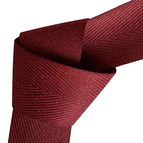 Joycrosso Herringbone Tape Twill Ribbon Soft Handle, Great for Gift Wrapping Craft Sewing 25mm x 22 Meters - Burgundy - Image 3