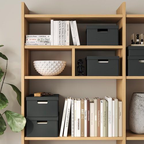 Amazon｜IKEA イケア 収納ボックス ふた付き チャコール 25×35×16cm