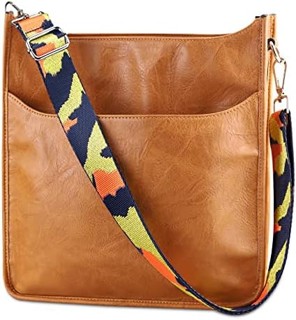 KITATU Crossbody Bag for Women Hobo Handbags - Vegan Leather Designer Purse Shoulder Zipper Bag with 2 Adjustable Straps