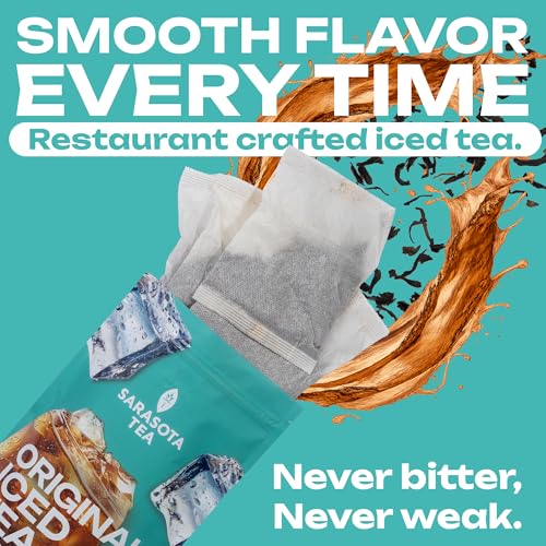 Image of Original Iced Tea Bags Gallon | 10 Count Large Iced Tea Bags | Makes 10 Gallons | Unsweetened Gallon Pitcher | Restaurant & Home Use