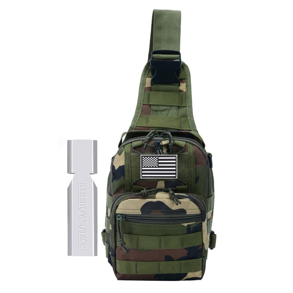 REEBOW GEAR Borsa a Tracolla Tattica Molle Borsa a Tracolla per Uso Quotidiano all'aperto,D