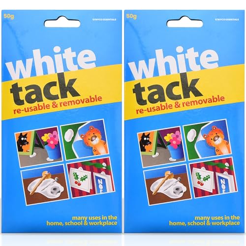White tack - White tack non marking walls Reusable Non-Toxic Strong Bond for Posters Photos Decorations & Craft.