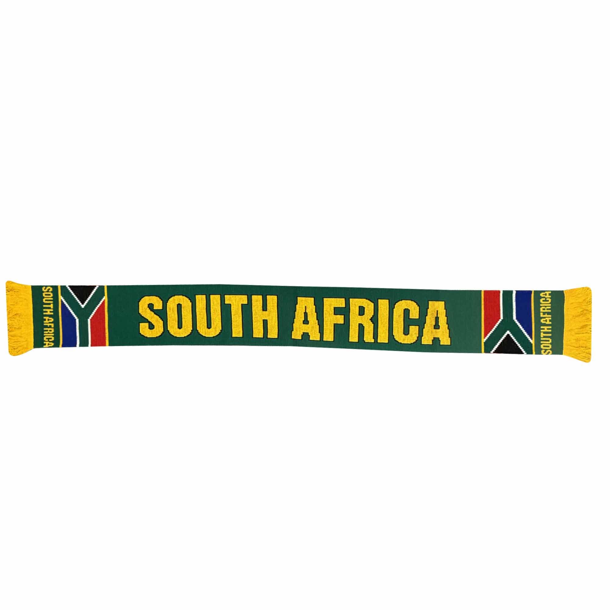 Beyond Happy Unisex Multicolor South Africa Football Scarf 145Cm 100% Acrylic – South African Bokke Flag Supporter Scarf – Fan Souvenir For Rugby, Cricket, Football Matches And Events