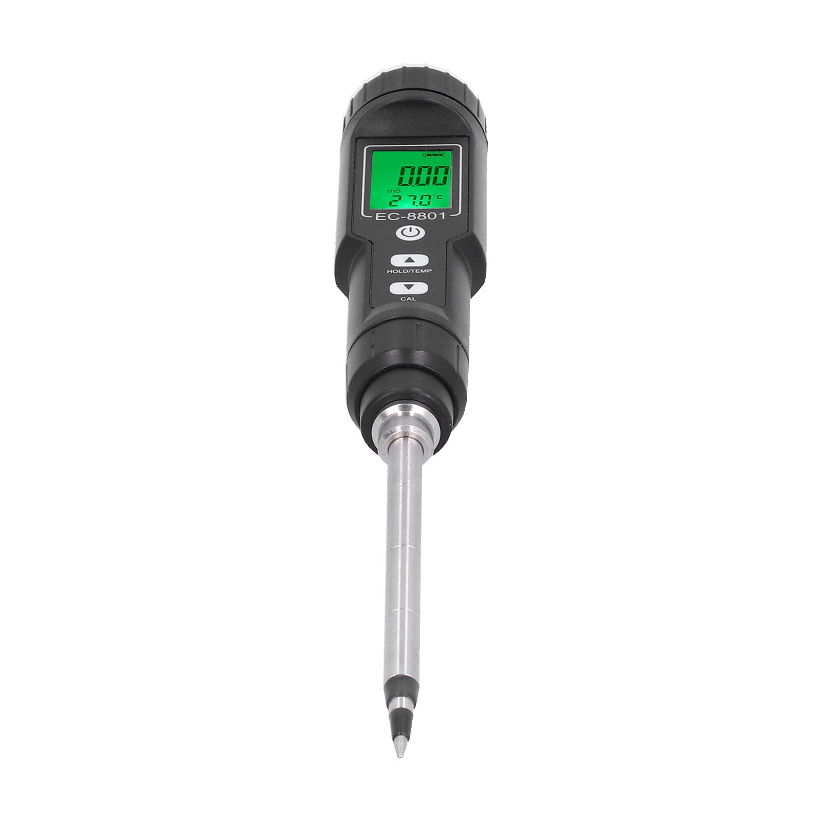 Tnfeeon Termómetro de Suelo Medidor de EC Mide EC de 0,00 a 10,00 Ms/cm y Temperatura de -22,0 °F a 176,0 °F para Jardineros Compacto 11,02 X 1,46 Pulgadas Impermeable Fácil Operación Ideal para