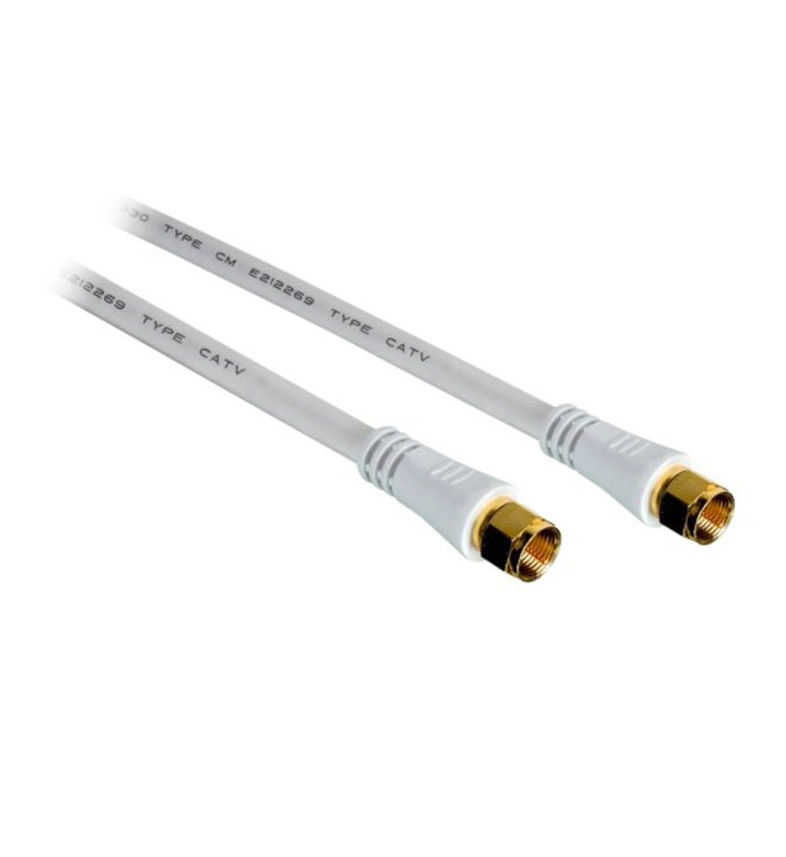 Vanco FFRG6U6WX RG6 F Type Plug to F Type Plug Coaxial Cable (White 6 Feet)