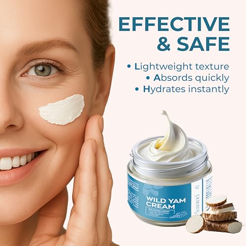 Natural Wild Yam Cream for Hormone Balance, PMS & Menopause Relief, Hot Flashes & Night Sweat Support; Smooth Fast-Absorbing Moisturizer – 2oz, Gift for Mother (2 oz, Unscented) - Image 6