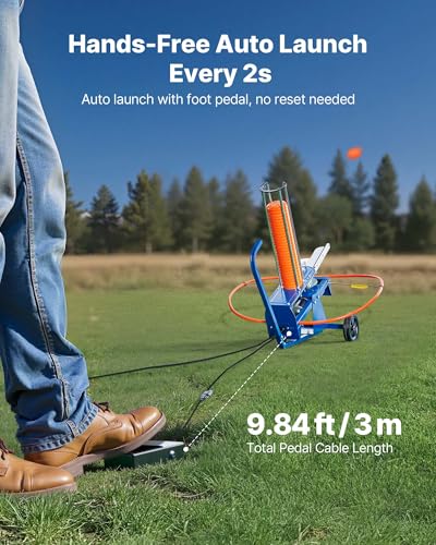 Image of VEVOR Clay Pigeon Thrower, Automatic Skeet and Trap Launcher with Adjustable Angle & Foot Pedal for Clays Throwing Shooting Sports