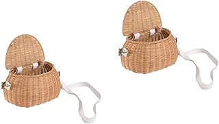 2 Peças Bolsa De Vime De Vime Feminina Bolsa Crossbody Bolsa De Tecido De Vime Bolsa De Vime Feita À Mão Carteira Bolsa De Ombro Bolsa Feminina Transversal Bolsa Tipo Estilingue