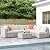 7-Piece Patio Furniture Set,Wicker Sectional Sofa Set, Rattan Sectional Sofa with Water Repellent Cushions and Glass Coffee Table,Modular Patio Conversation Sets for Garden, Balcony, Porch (Off White)