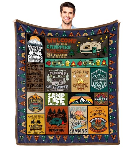 Parcae Camper van Gifts for Women Gifts for Campervan Owners Campervan Gift Camping Gift for Men/Women Camping Gift Camper Outdoor Blanket 150X130CM