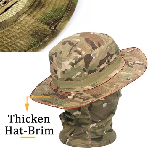 Cooling Neck Gaiter Face Mask Boonie Hat Set Boonie Hats for Men Military Neck Headband Glasses Set2