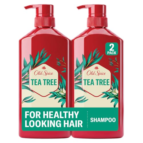 Old Spice Mens Tea Tree Shampoo, For All Hair Types, Healthier, Fuller, More Moisturized Looking Hair, 21.9 fl oz Each, Twin Pack - image 1