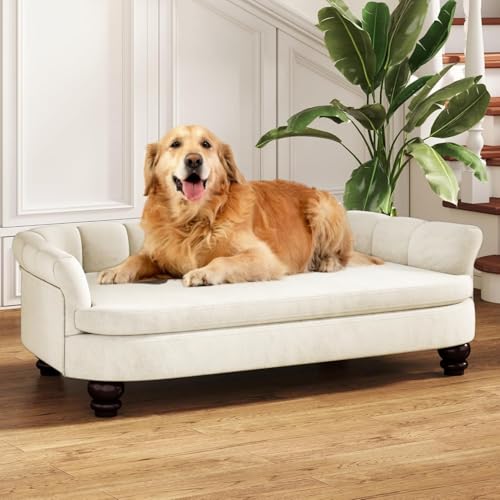 SEYNAR Dog Couch Sofa Bed, Comfortable Pet Sofa for Large and Medium Dogs, Soft Velvet Cushion, Durable Dog Furniture for Living Room