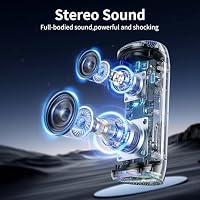 IHE Bluetooth Speaker - HD Sound, IPX5 Waterproof, Up to 20H Playtime, TWS Pairing, BT 5.3, Portable Wireless Speaker for Home, Party, Beach & Outdoor, Black — image 2