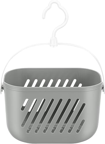 Angoily Organizador de ducha colgante de plástico, cesta de ducha portátil, organizador de cocina, cesta de almacenamiento con gancho para el hogar,