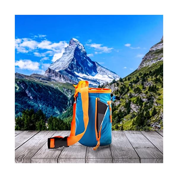 Chalk Bag for Rock Climbing, Climbing Chalk Bag for Bouldering with 2 Large Zipper Storage Pockets, Premium Gym Chalk Bag for Weightlifting, Great Gift and Rock Climbing Gear - Image 7
