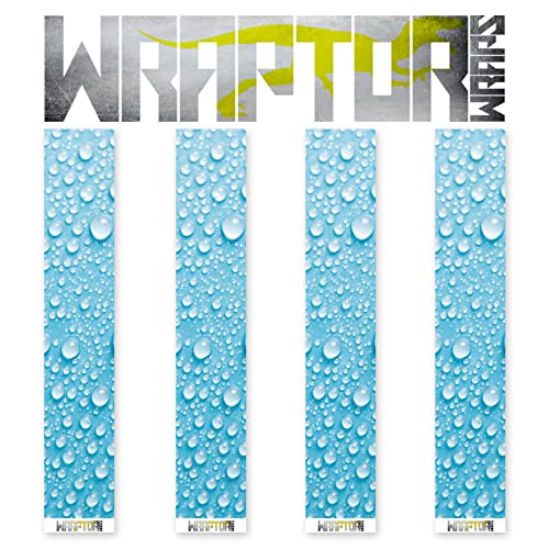 na-1 Wraptor Wraps Archery Arrow Wraps - Blue Droplets Arrow Wraps - Full Wrap Design - Pack of 13-150mm Length - Small Width