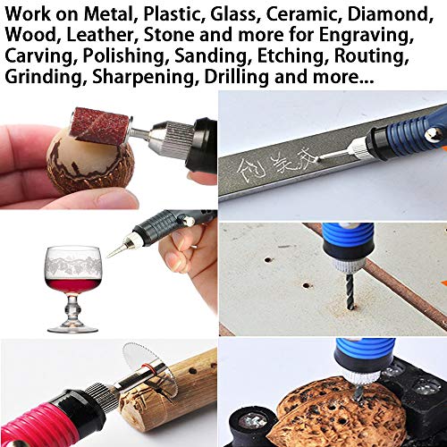 Uolor 108 Pcs Engraving Tool Kit, Multi-Functional Electric Corded Micro Engraver Etching Pen DIY Rotary Tool for Jewelry Glass Wood Metal Ceramic Plastic with Scriber, 82 Accessories and 24 Stencils