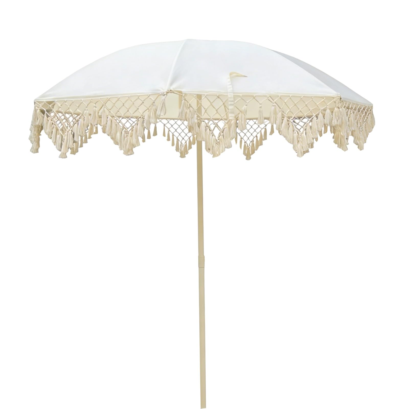 Prosty Parasol Z Frędzlami, Regulacja Kąta 45 Stopni, Pogrubiona Rama, Parasol Ogrodowy O Długości 1,6 M, 1 Szt.