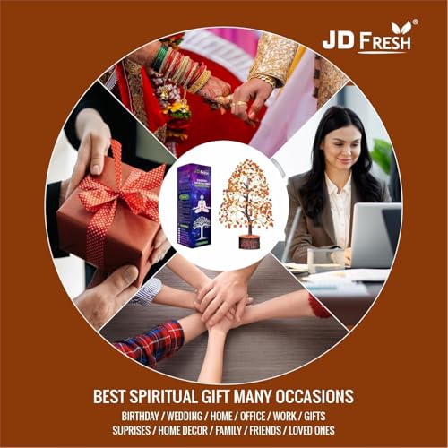 Image of JD FRESH Certified Red Carnelian Crystal Tree for Motivation /Creativity /Confidence /Natural Gemstone Healing Tree for Positive Energy /Courage /Success /300 Beads Stone Bonsai Feng Shui Home Decor Gift