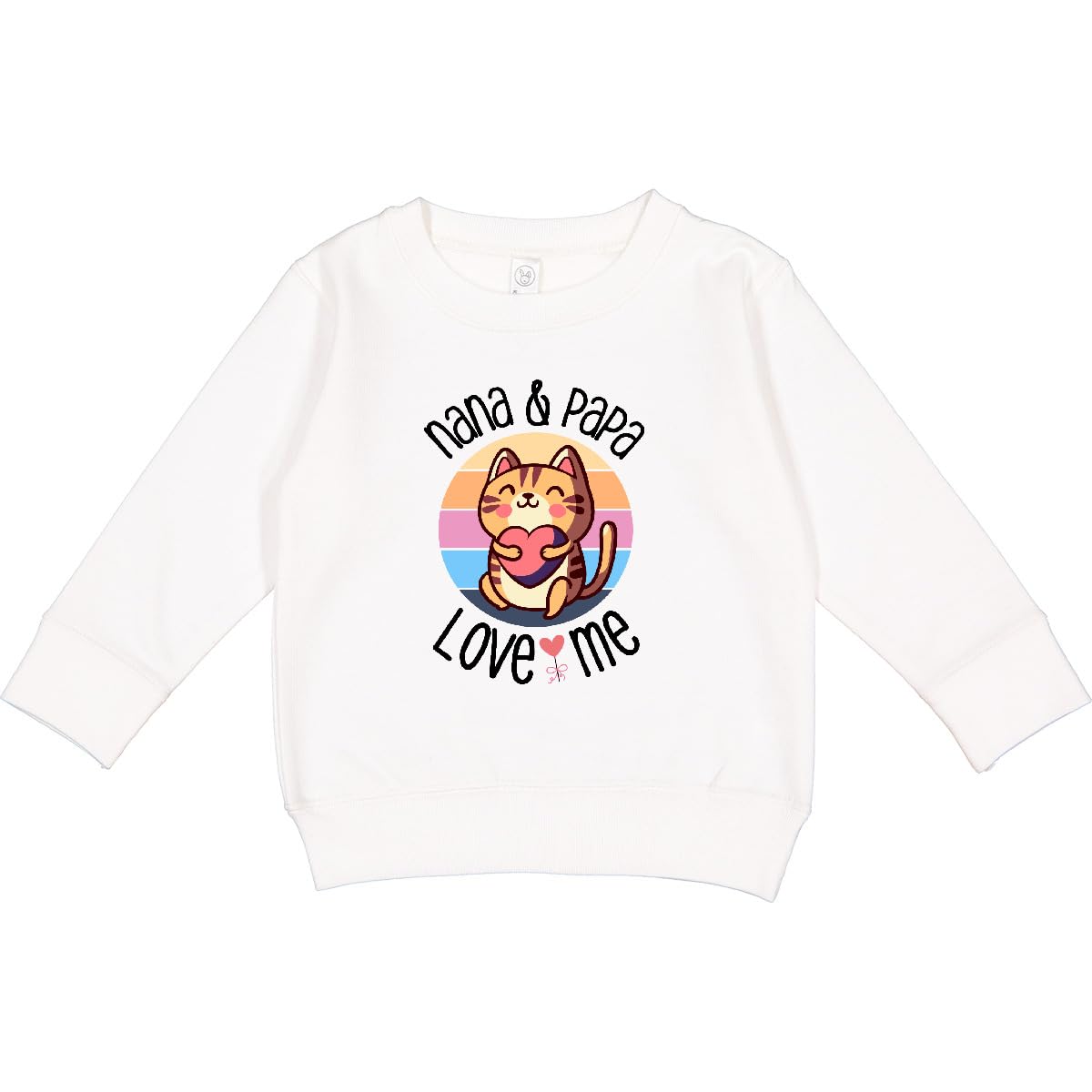 inktastic Nana and Papa Love Me Retro Grandkids Toddler Sweatshirt 2T White 4341c