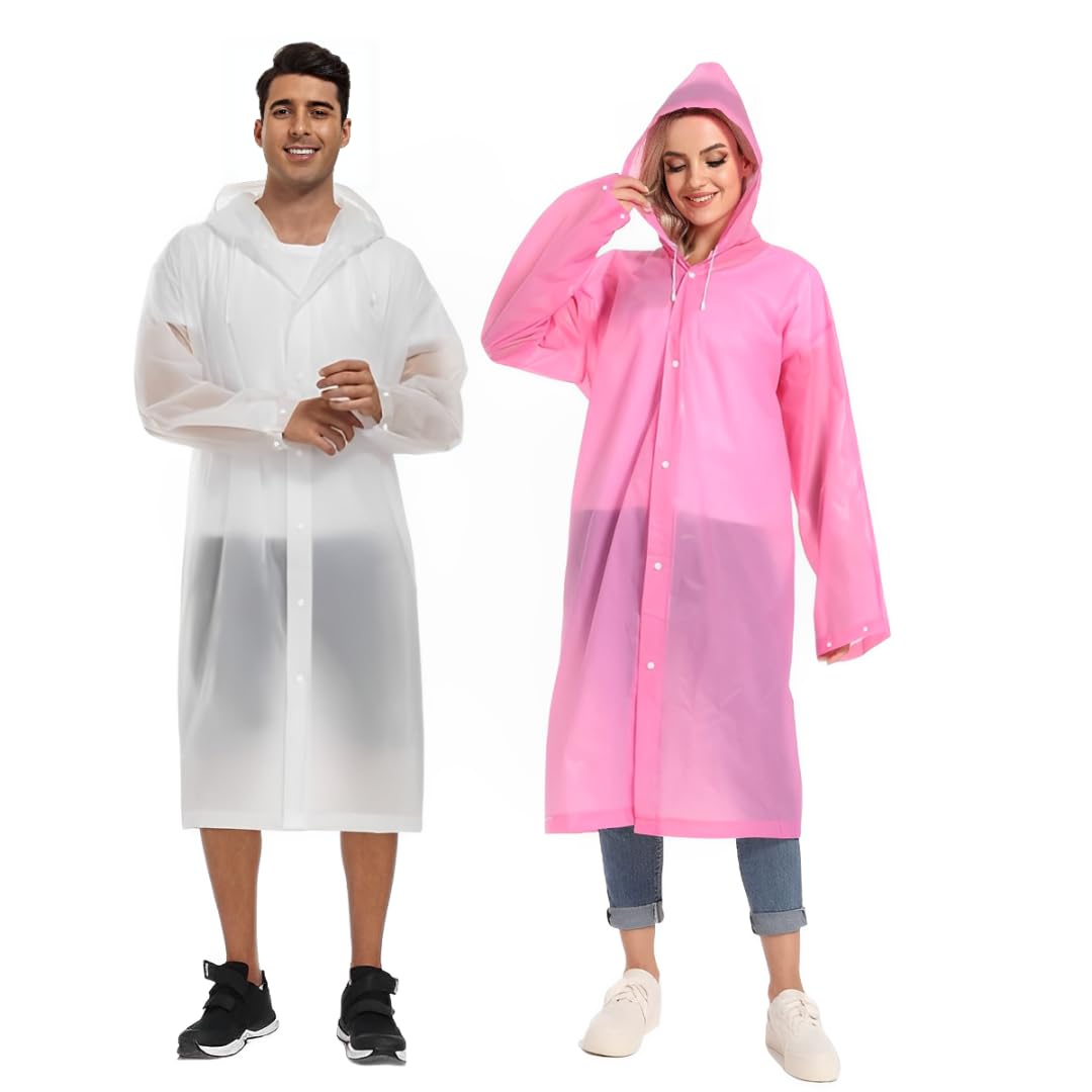 SHOCHX 2 Stück Regenjacken Wiederverwendbar Regenponcho, Uni