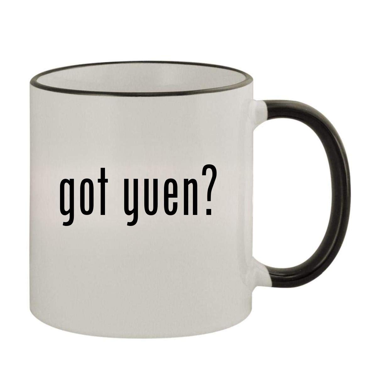 got yuen? - 11oz Ceramic Colored Rim & Handle Coffee Mug, Black