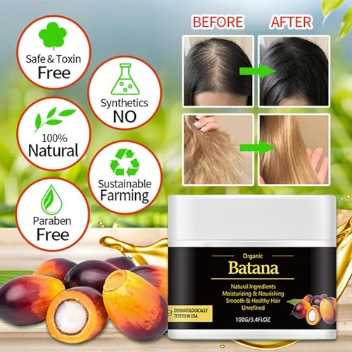 100% Natural Raw Batana Oil for Hair Growth, 100g 1PCS Hair Oil from Honduras, Prevent Hair Loss, Eliminates Split Ends for Men & Women - Image 8