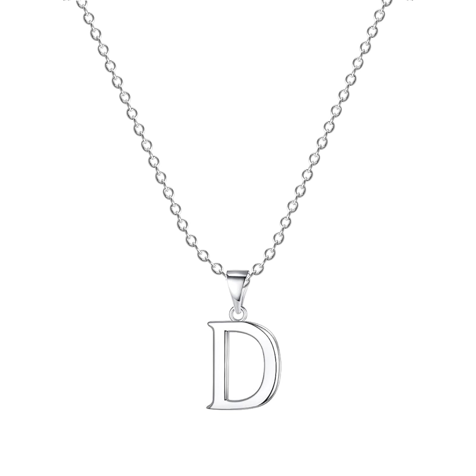 FLUFLO Damen Initialienkette, 925 Sterlingsilber Anhängerhalskette, kompatibel mit Pandora Halsketten-Charms und Perlen, ideal für Frauen und Mädchen X245