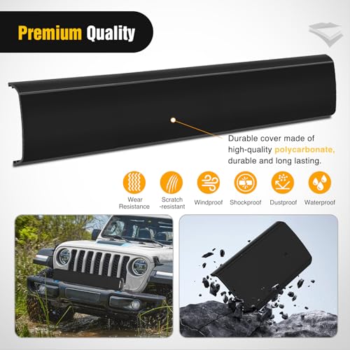 Image of Nilight 20 Inch LED Light Bar Cover Black Color | Protective Durable Polycarbonate Lens, Waterproof Dustproof Scratch-Proof for Double-Row Off Road Driving Lighting