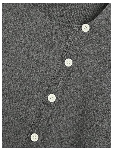 MakeMeChic Women's Plus Size Asymmetrical Button Down Cardigan Long Sleeve Loose Sweater Tops4