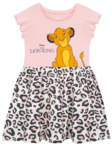 Disney Robe Fille Tenue Enfant Le Roi Lion | Robe de soirée pour Fille Simba | Produits dérivés Officiels du Roi Lion | Rose 3-4 Ans