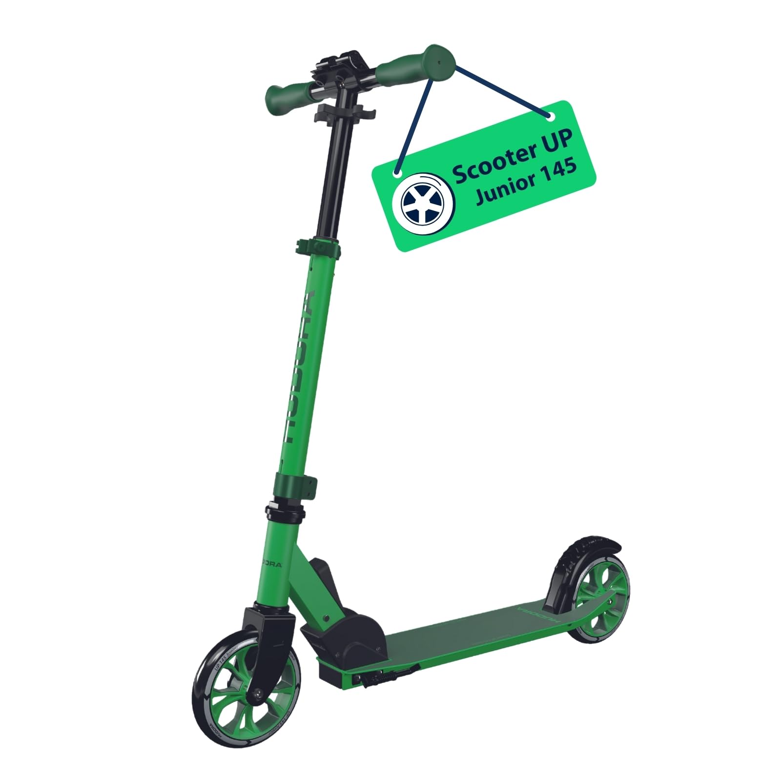 HUDORA Monopattino Up 145 Junior - Monopattino per bambini dai 3 anni sicuro e di qualità - Monopattino pieghevole con rotelle da 145 mm - Monopattino regolabile per ragazzi/e fino ai 60 kg