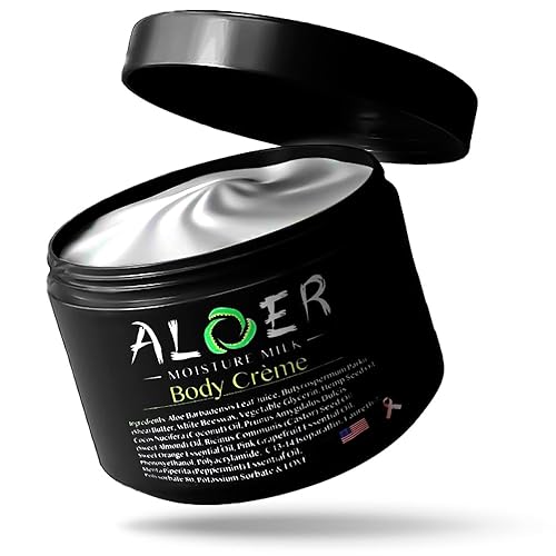 Moisture Milk - Crema corporal multiusos unisex, hidratante facial y corporal para piel seca, aloe vera puro, aceite de semilla de ricino, aceites