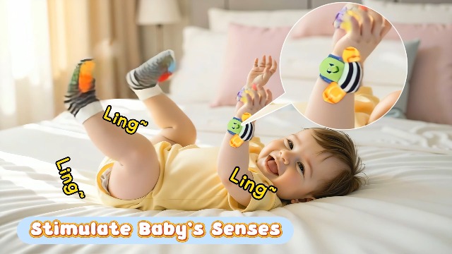 XIXILAND Kontrastspielzeug-Set Für Babys 0-12 Monate – 7 Teile Mit Stoffbuch, Sockenrasseln, Beißring & Tummy-Time Spielzeug