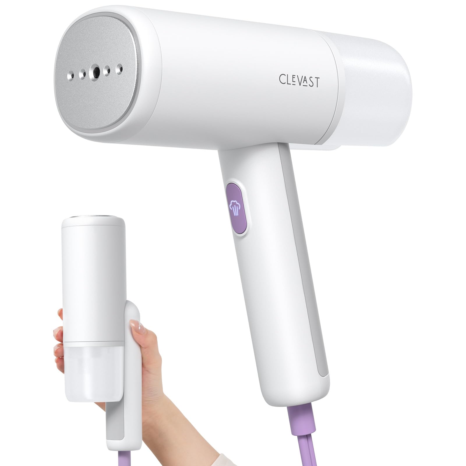 CLEVAST Steamer for Clothes, Portable Garment Steamer for Clothing, Handheld and Foldable Travel Size Wrinkle Remover, 30-Second Fast Heat Up, Powerful Steam Output, 120V Only