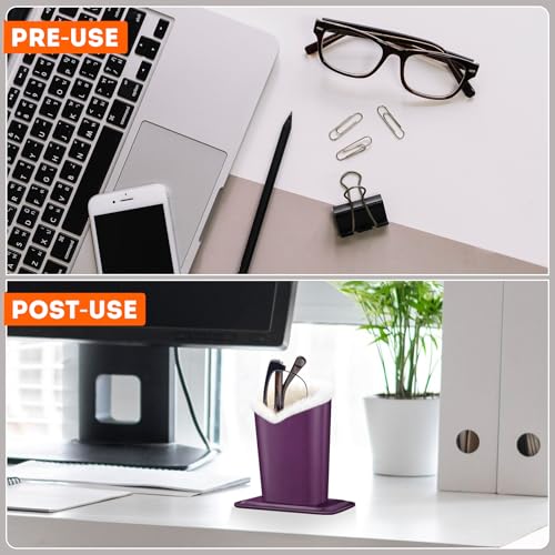 Image of Pack of 2 Plush Lined Eyeglasses Holder Stand Protective Glasses Case For Desks Or Nightstands