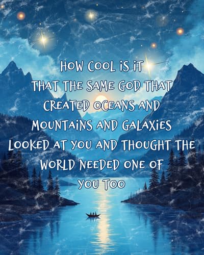 ZUKIY How Cool It Is, a Faithful Peaks - 8x10 Inch Christian Mountain Wall Art - Unframed Inspirational Print for Boy Nursery Decor - Religious Wall Art for Kids Room - Baby Nursery Adventure