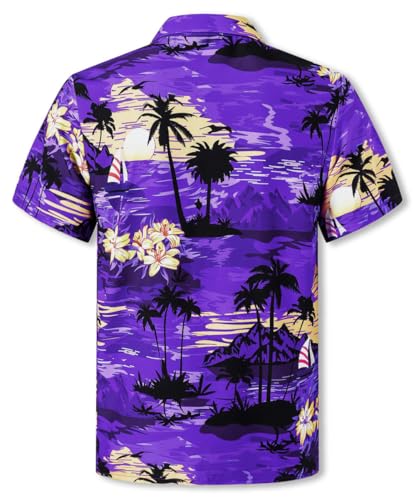 Image of Cromoncent Matching Hawaiian Outfits for Family, Dad and Son Matching Luau Beach Tropical Shirts Mommy Daughter Tropical Sets