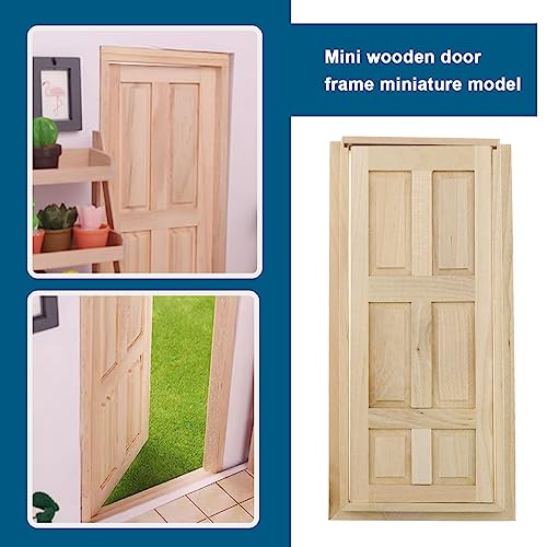 The Lord of the Tools Dollhouse Miniature Wooden Door 1:12 Scale Mini Simulation Interior Door Pretend Play Toy Model for Dollhouse Furniture Decoration Accessories - Image 3