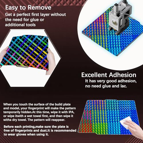 Image of JUUPINE 257x257mm Upgraded Build Plate for Bambu Lab X2D /A1 /X1C /X1 /X1E /P1P /P1S /P2S 3D Printer, Smooth Phantom+Smooth Skynet Pattern Double Sided Flexible Spring Steel Plate HeatingBed Platform