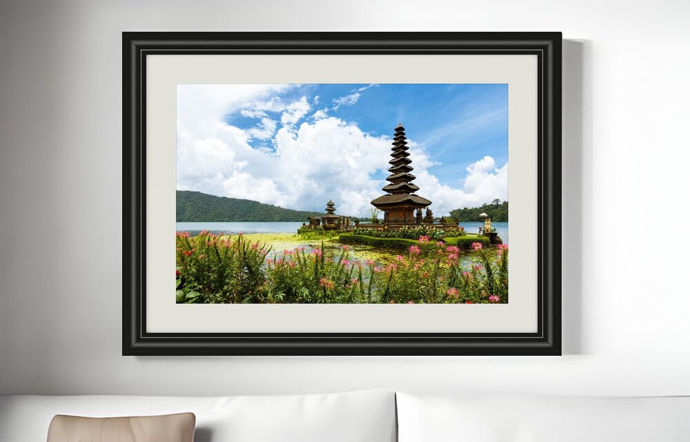 JVERF - JZZF06555 Indonesia Temples Rivers Ulun Danu Beratan Temple| Self-Adhesive Painting | Frameless