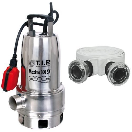 T.I.P. Schmutzwasser Tauchpumpe Edelstahl Maxima 300 SX + 15m Gewebeschlauch