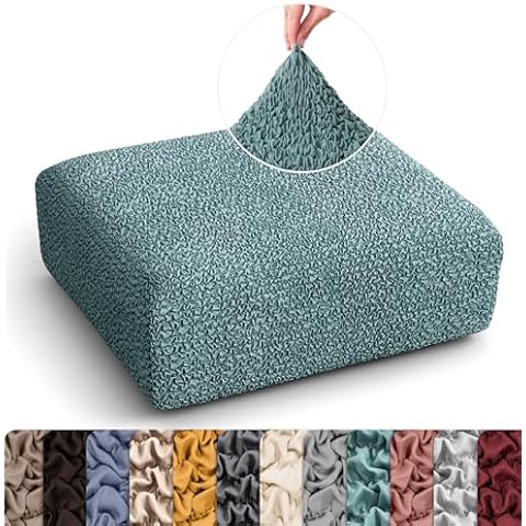 PAULATO BY GA.I.CO. Couch Cushion Cover - Sofa Cushion Cover - T-Cushion & Box Cushion Slipcover - Replacement Sofa Cushion Protector - Stretch Seating Cover - Microfibra - Teal (Seat Cover) Cover