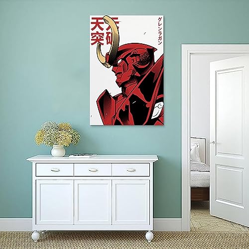 Image of Tengen Toppa Gurren Lagann Anime Poster for Bedroom Aesthetic Wall Decor Canvas Wall Art Gift 12x18inch(30x45cm)